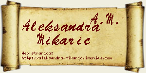 Aleksandra Mikarić vizit kartica